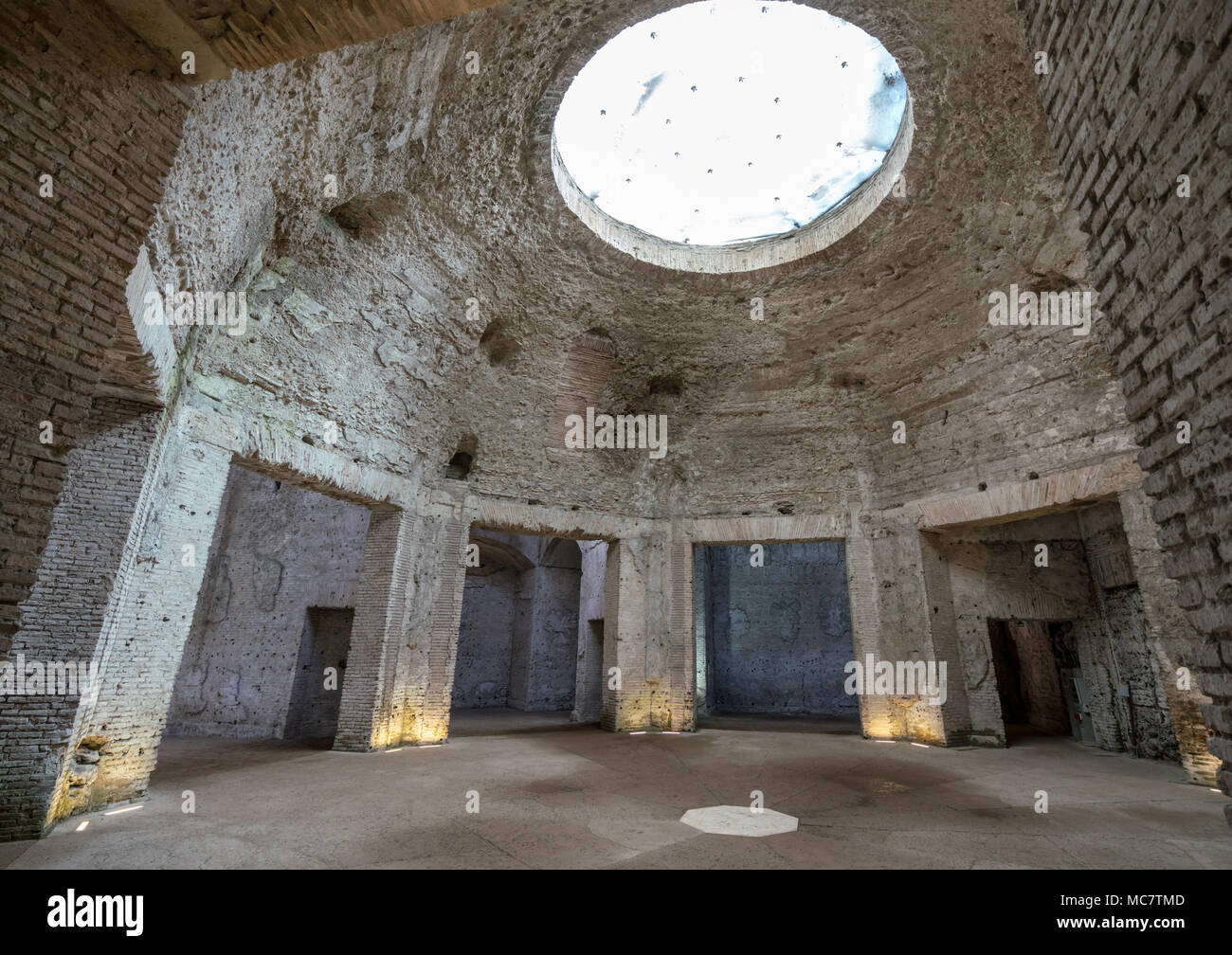Remains of dome  inside Domus Aurea in Rome Stock Photo