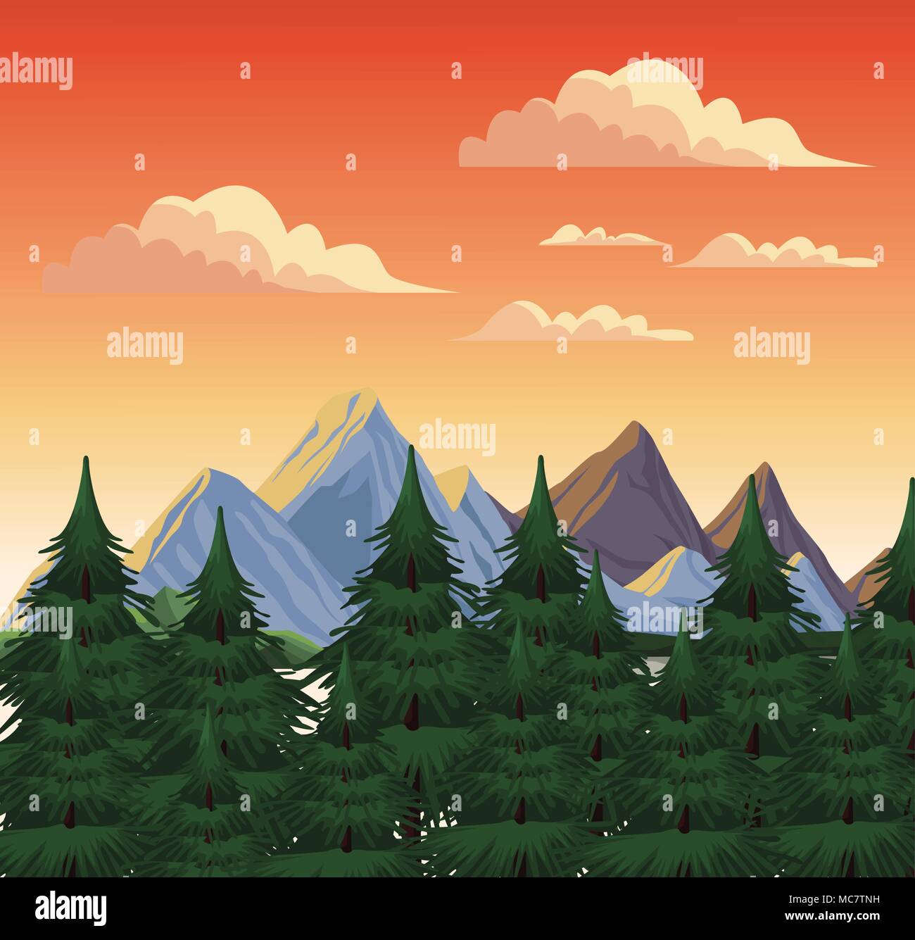 Beautiful landscape scenery Stock Vector Image & Art - Alamy