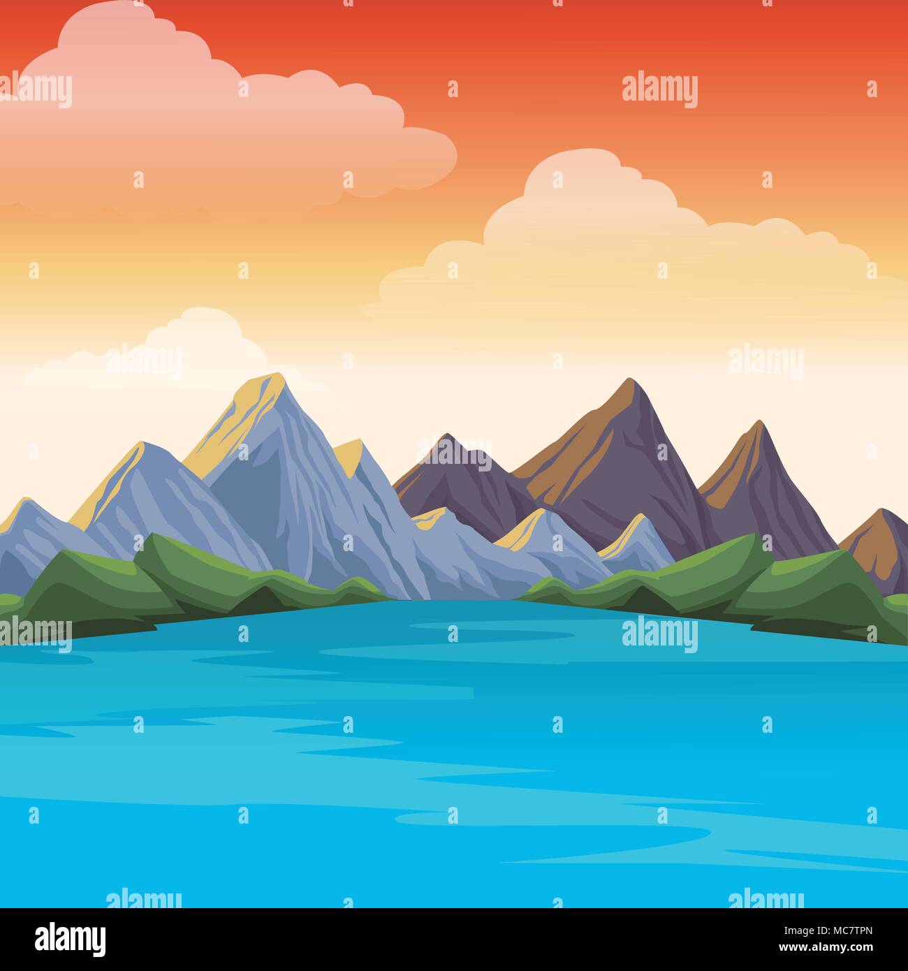 Beautiful landscape scenery Stock Vector Image & Art - Alamy