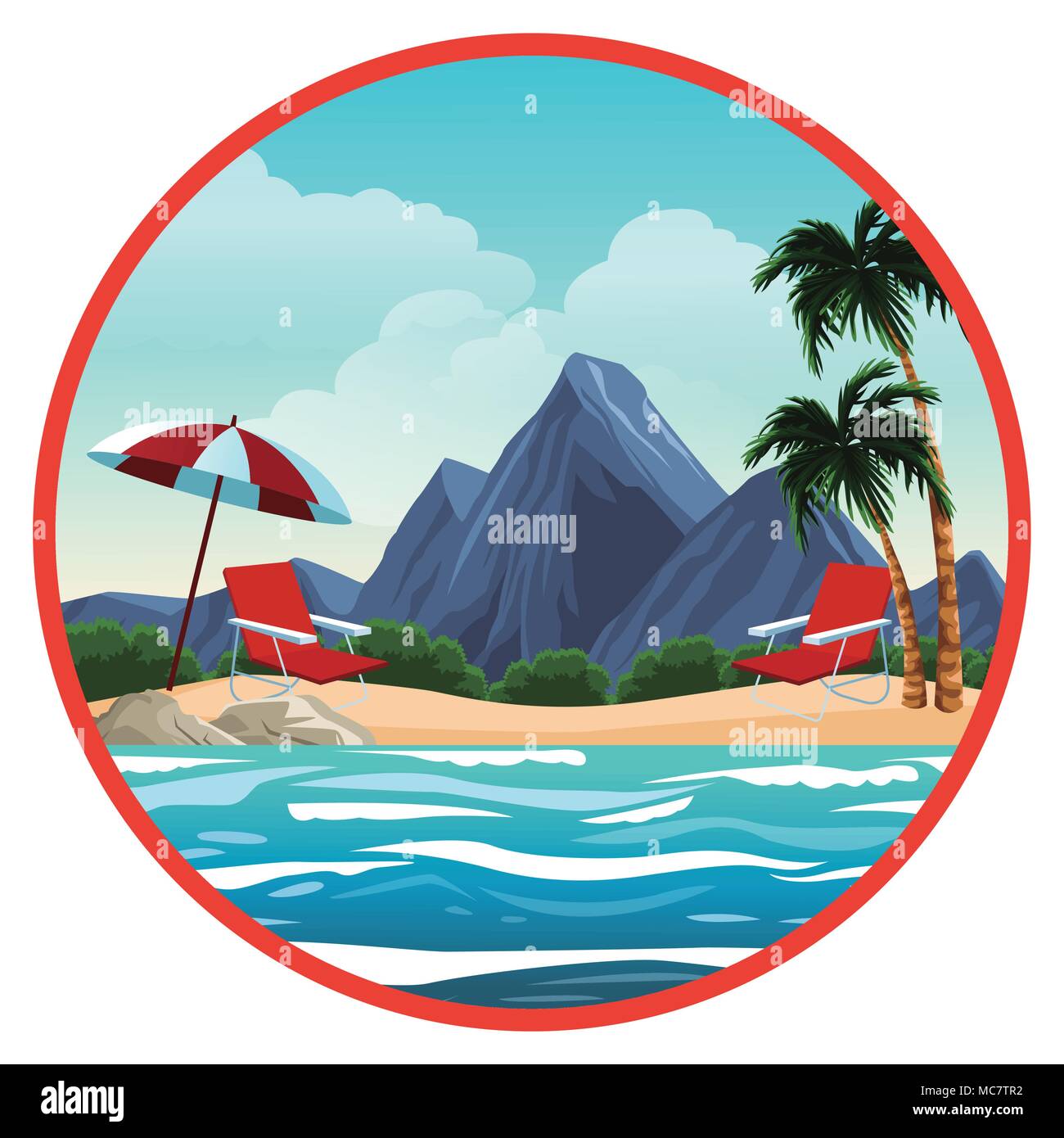 Beautiful beachscape scenery Stock Vector Image & Art - Alamy