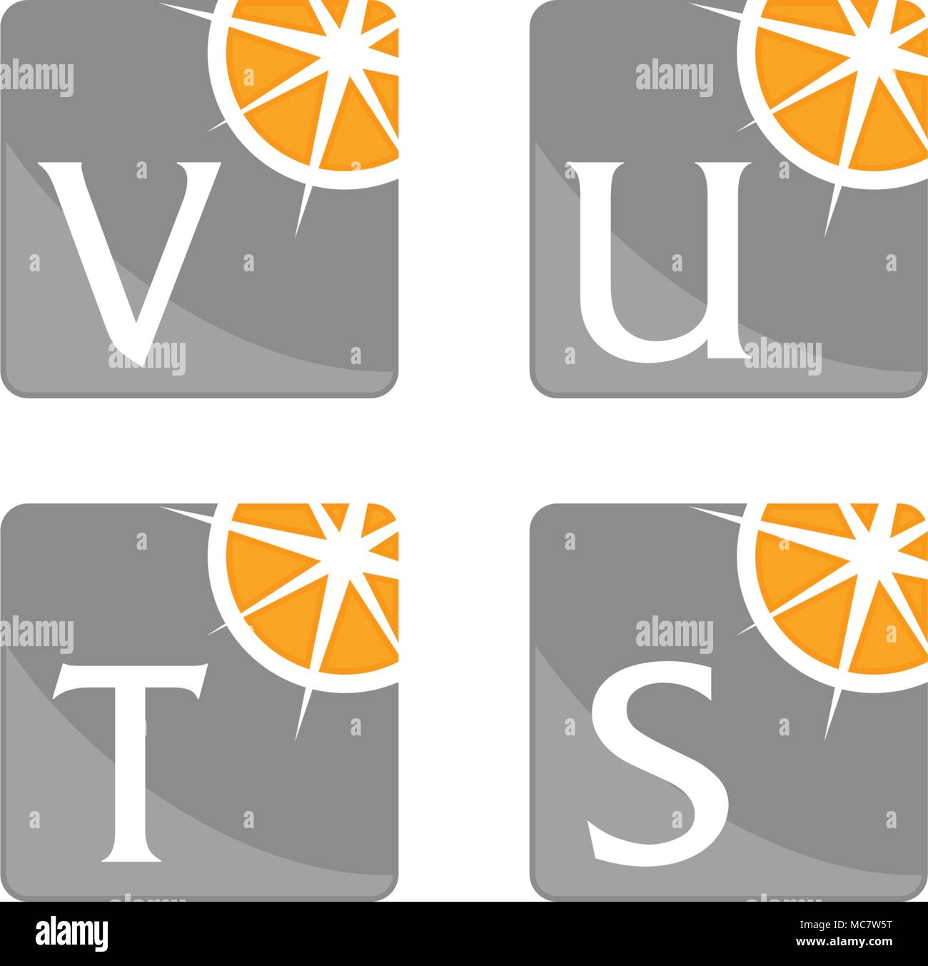 Compass Guide Solutions Template Set Stock Vector