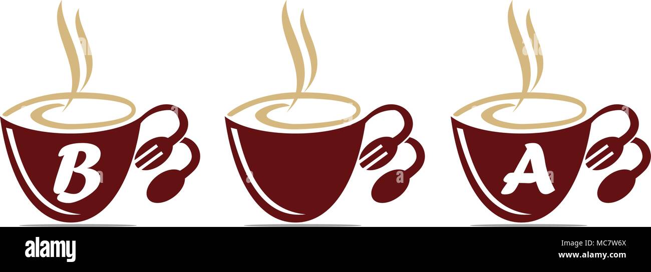 Coffee Cup Restaurant Set Stock Vector
