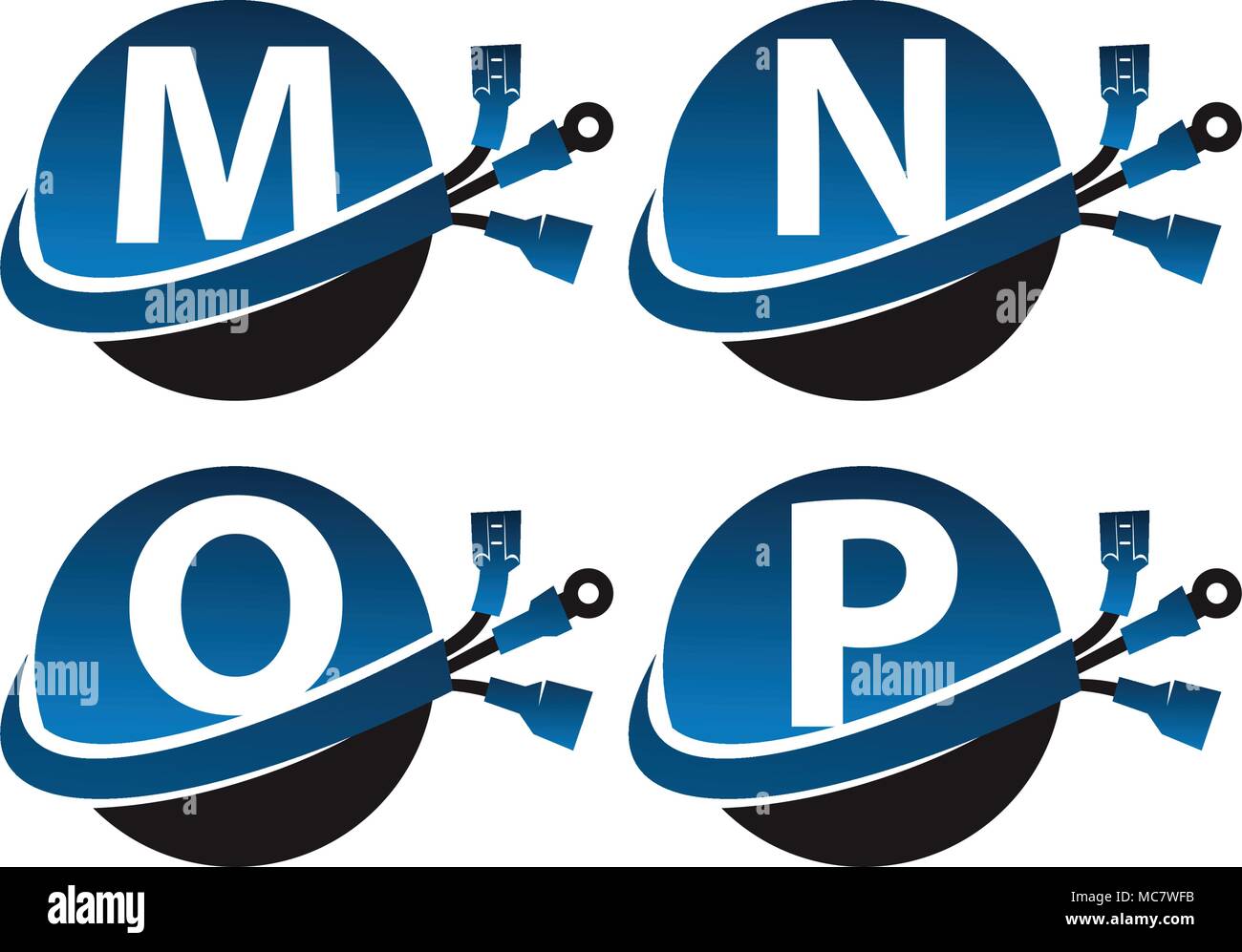 Global Electricity Template Set Stock Vector