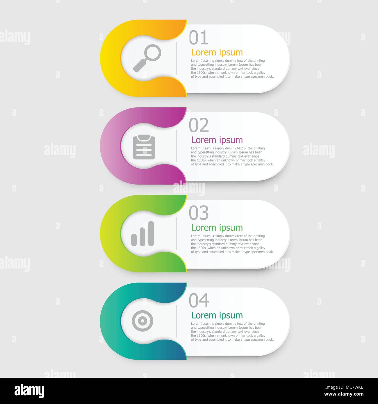 illustration of infographic elements layout 4 steps vector background ...