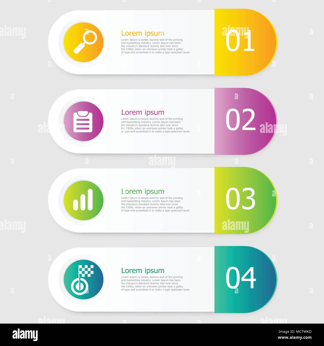 illustration of infographic elements layout 4 steps vector background ...