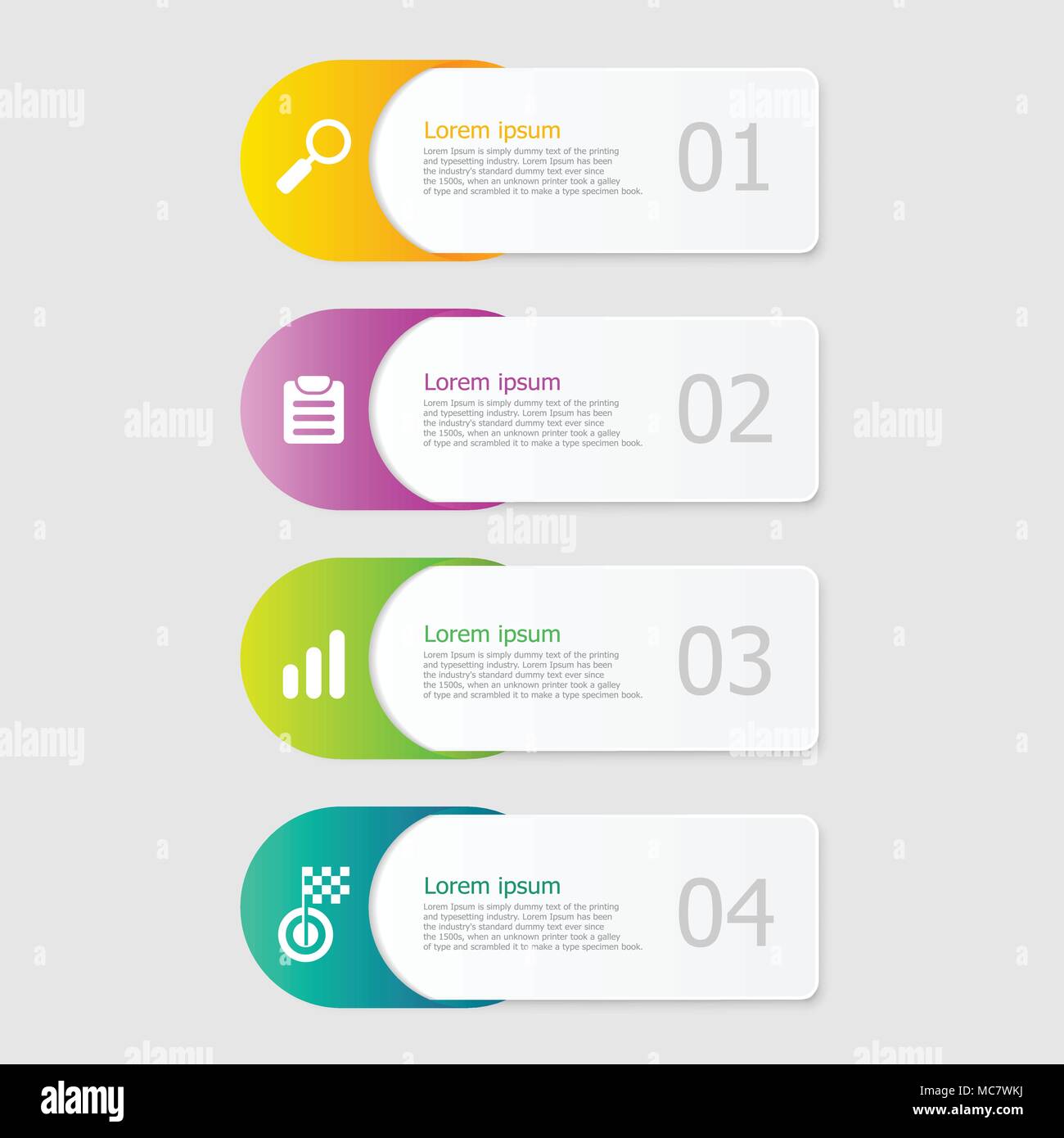 illustration of infographic elements layout 4 steps vector background ...