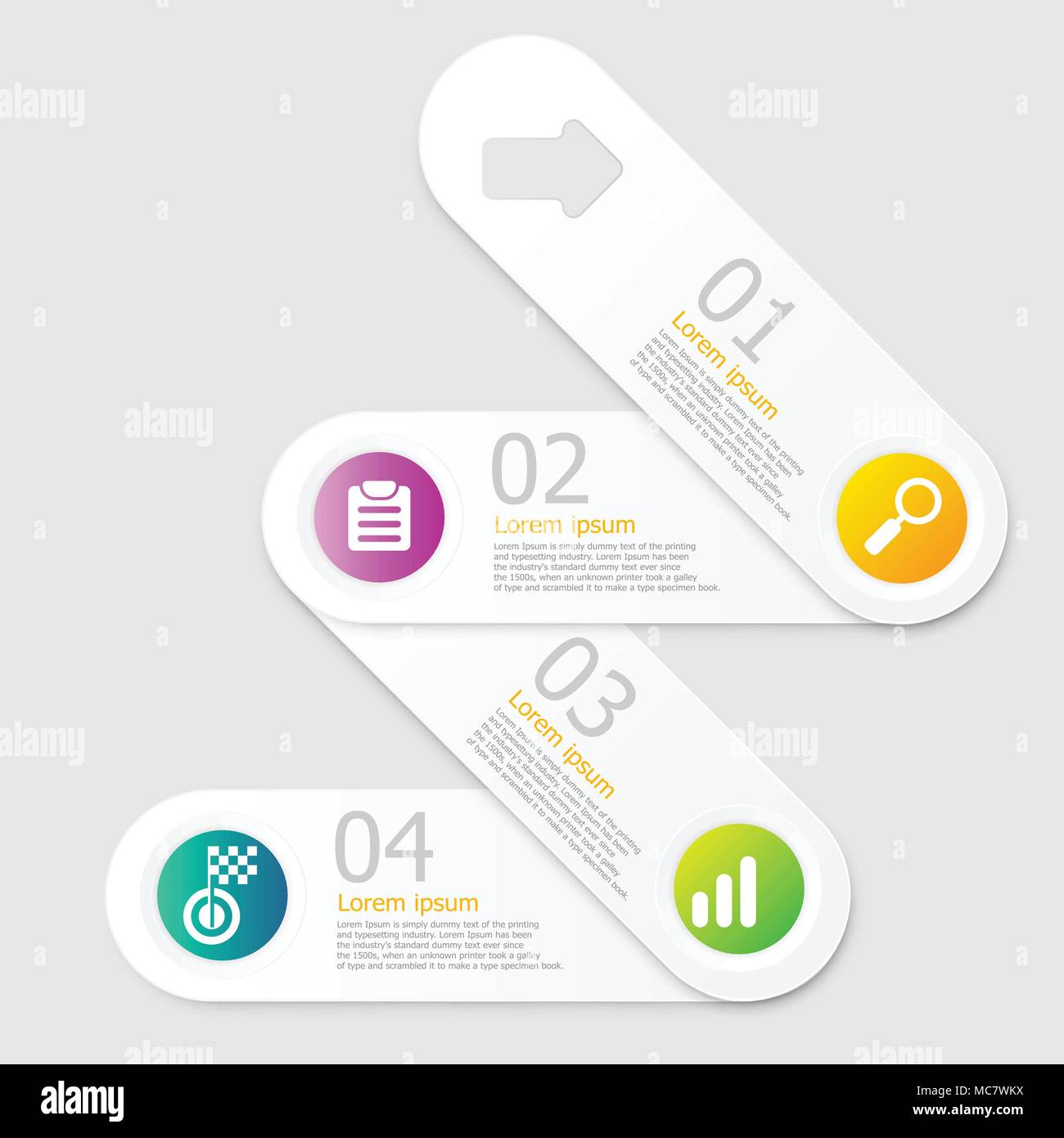 illustration of infographic elements layout 4 steps vector background ...