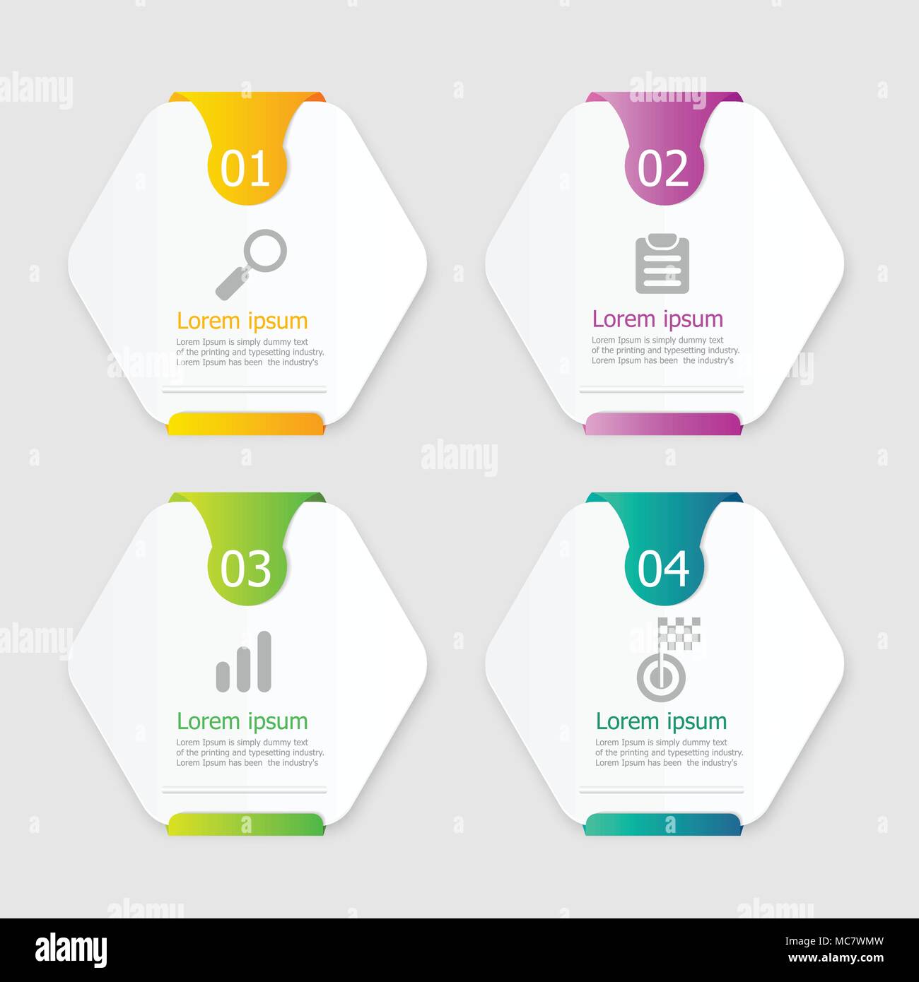 illustration of hexagon infographic elements layout 4 steps vector ...