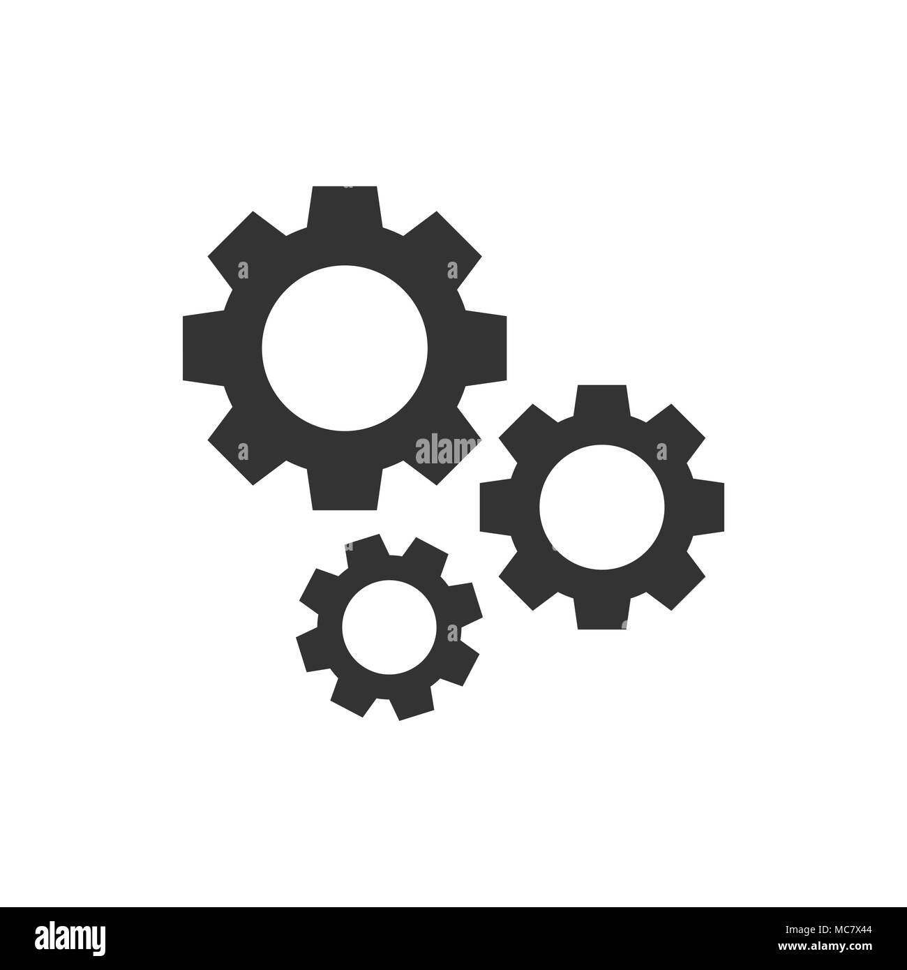 Gear vector icon in flat style. Cog wheel illustration on white ...