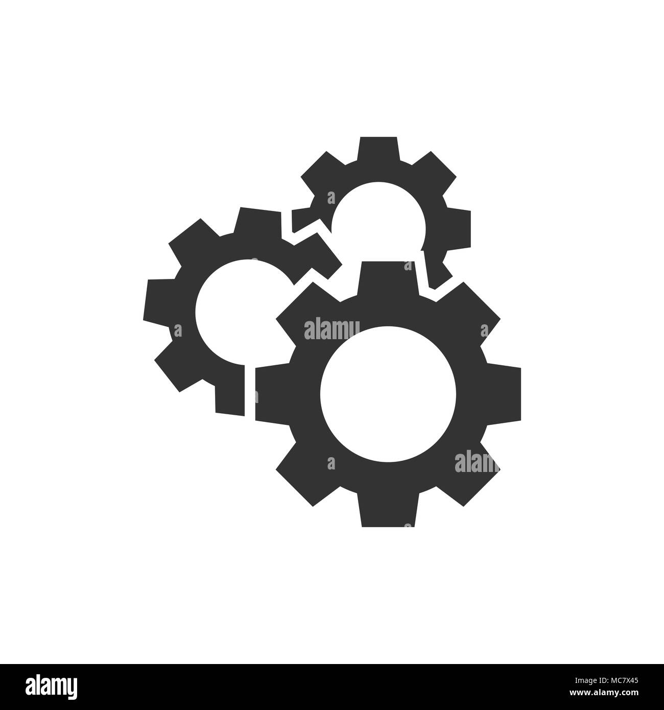Gear vector icon in flat style. Cog wheel illustration on white ...