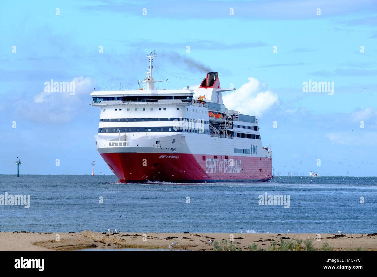 Spirit of Tasmania departing Station Pier, Port of Melbourne, Australia Stock Photo