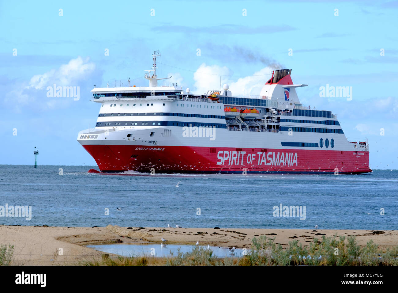 Spirit of Tasmania departing Station Pier, Port of Melbourne, Australia Stock Photo
