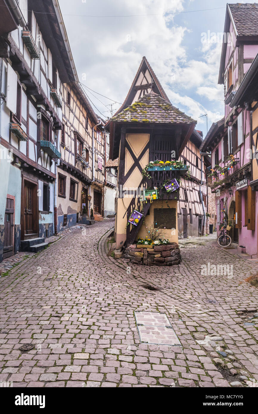 Half Timbered Houses in Eguisheim, Alsace, France Stock Photo Alamy