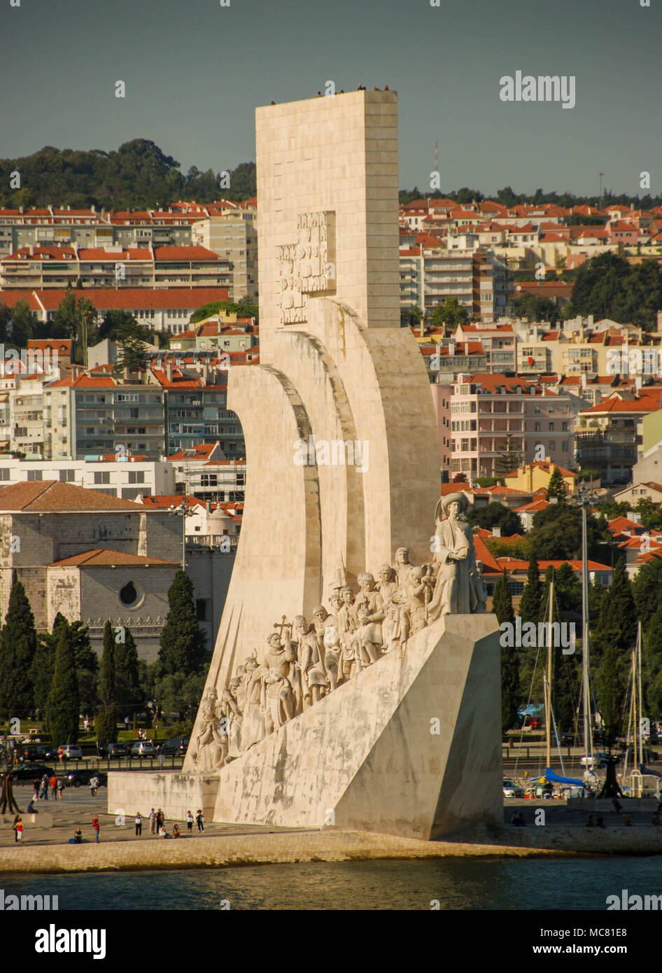 The monument Padrao dos Descobrimentos on the banks of the Tagus River Stock Photo