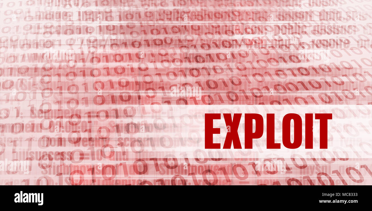 Exploit Alert on a Red Binary Danger Background Stock Photo - Alamy