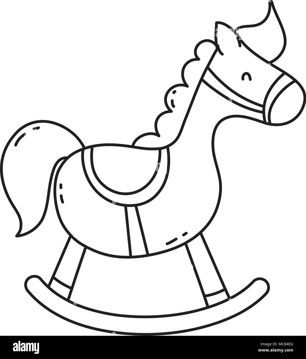 black and white rocking horse