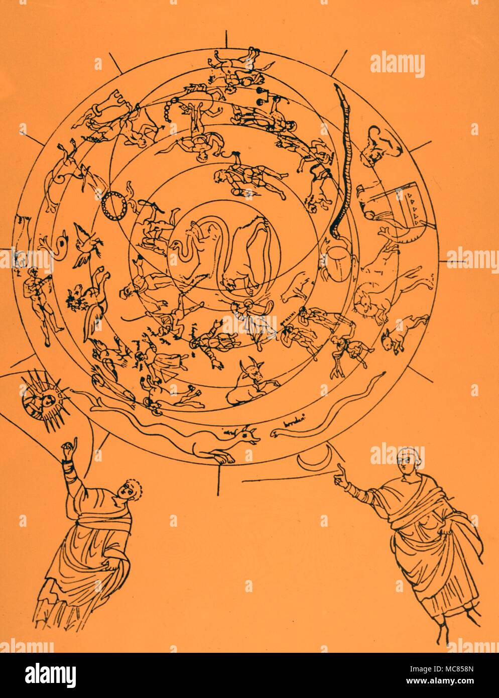Constellations antique constellation map, with personfication of Sun and Moon and the zodiacal asterisms. An early map based on the late Roman After George Thiele's Antike Himmelsbilder 1898 Stock Photo - Alamy Constellations antique constellation map, with personfication of Sun and Moon and the zodiacal asterisms. An early map based on the late Roman After George Thiele's Antike Himmelsbilder 1898 Stock Photo - Alamy