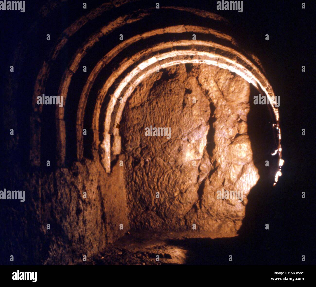 Greek mythology - Necromanteion - The underground cell of the Necromanteion at Ephyra, which Homer mentioned in the Oddysey. In this cell the spirits of the dead were raised, to communicate with the living. Ephyra is on the West coast of Greece. Stock Photo