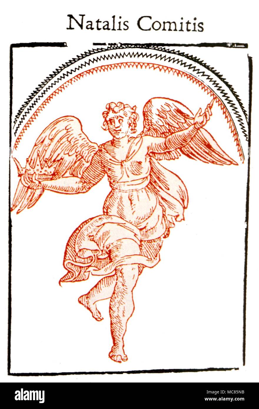 GREEK MYTHOLOGY Iris, goddess of the rainbow. After an illustration in Natalis Comitis 'Mythologiae' sive explicationis Fabularum', Book Ten, 1616 Stock Photo