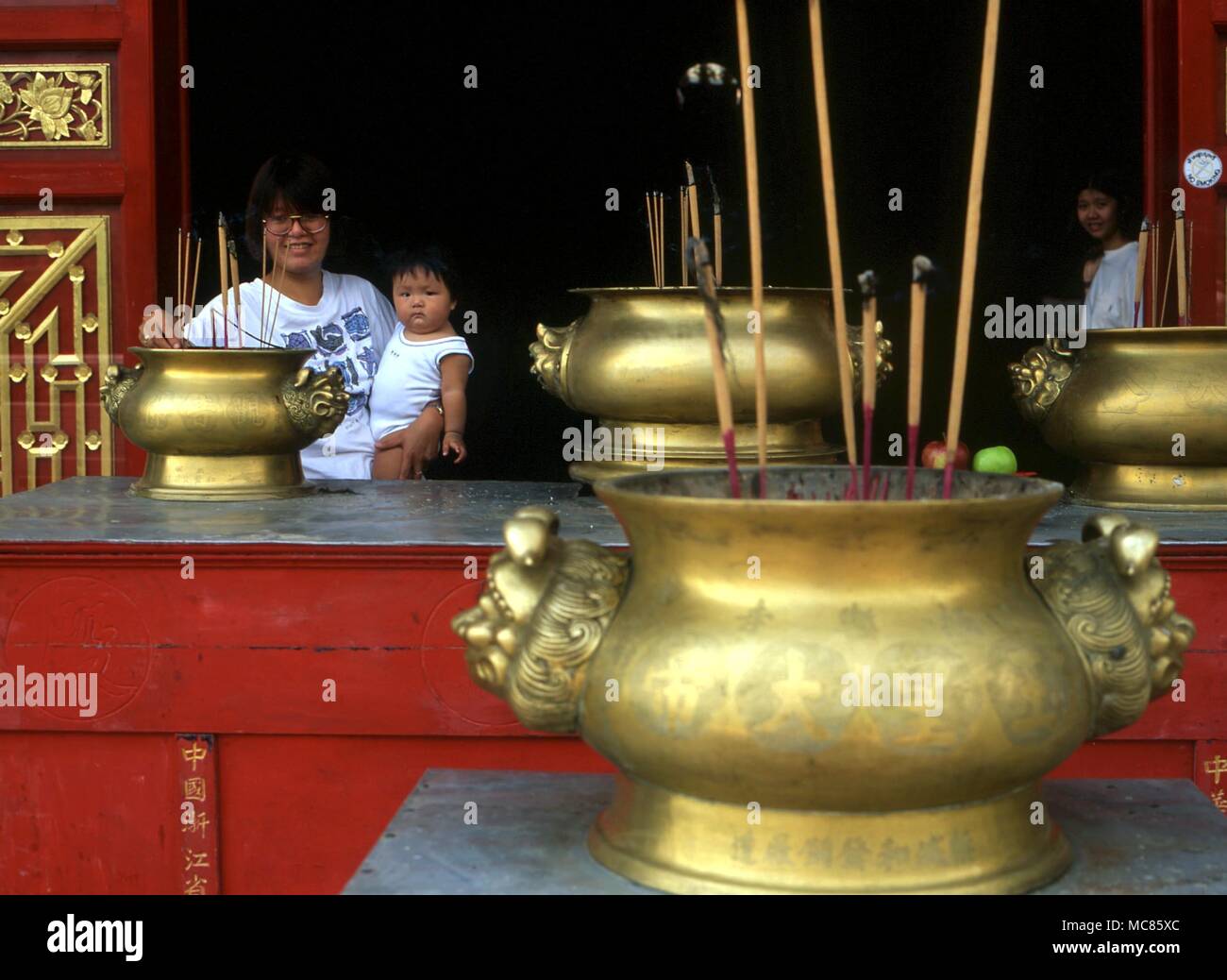 Incense in temple hi-res stock photography and images - Alamy