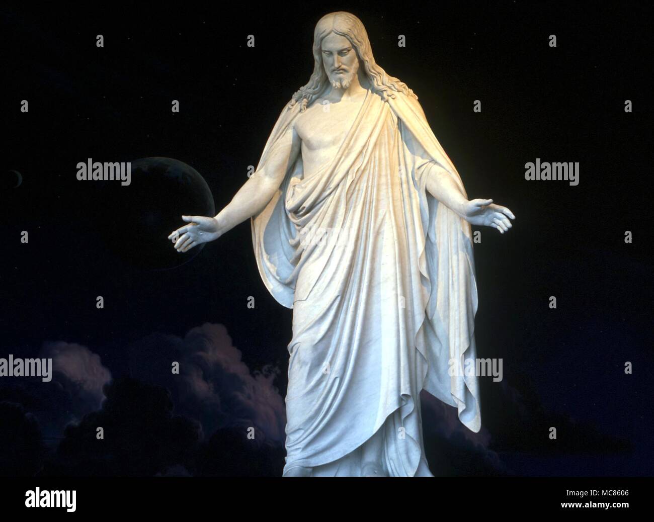 CHRISTIAN Statue of Christ by the sculptor, Thorvaldsen, in the Rotunda Room of the Mormon