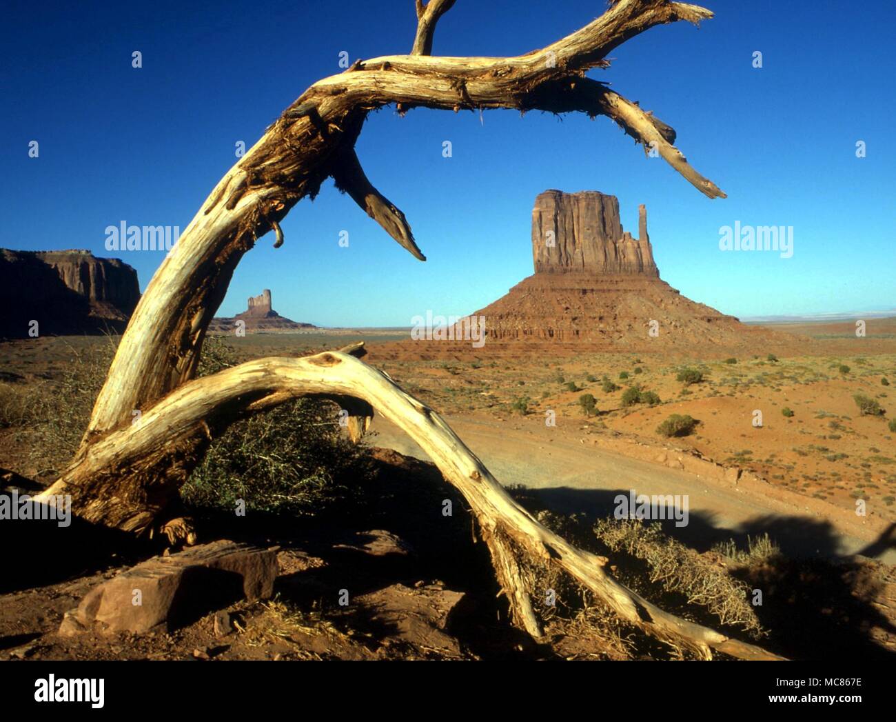 NORTH AMERICAN INDIAN Monument Valley, now one of the reserves for the Navaho Indians Stock Photo