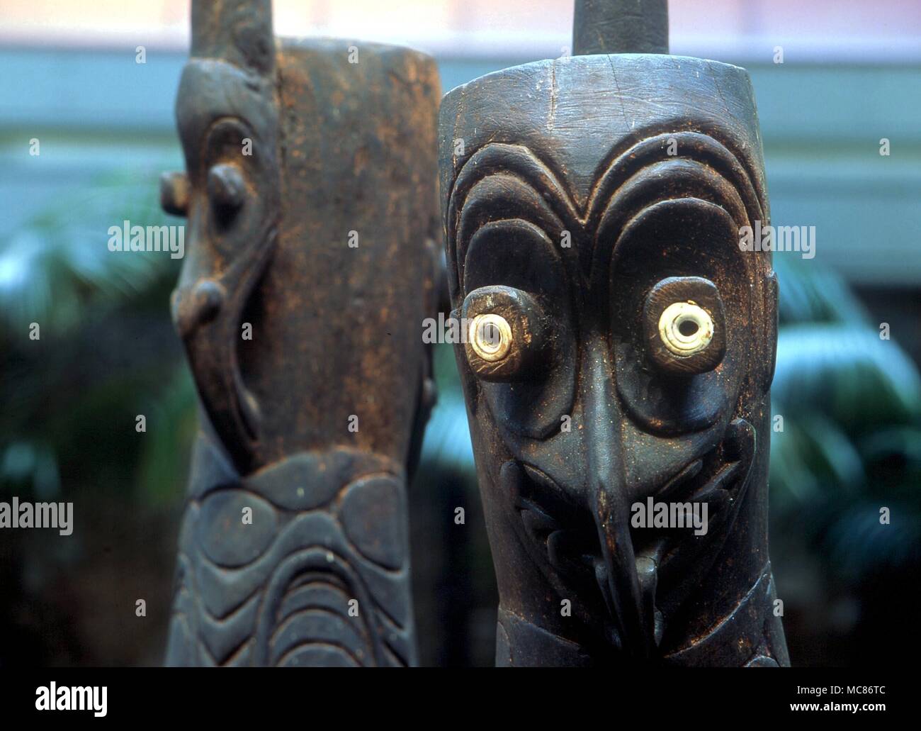 POLYNESIAN MYTHOLOGY Polynesian statues, in private collection on the