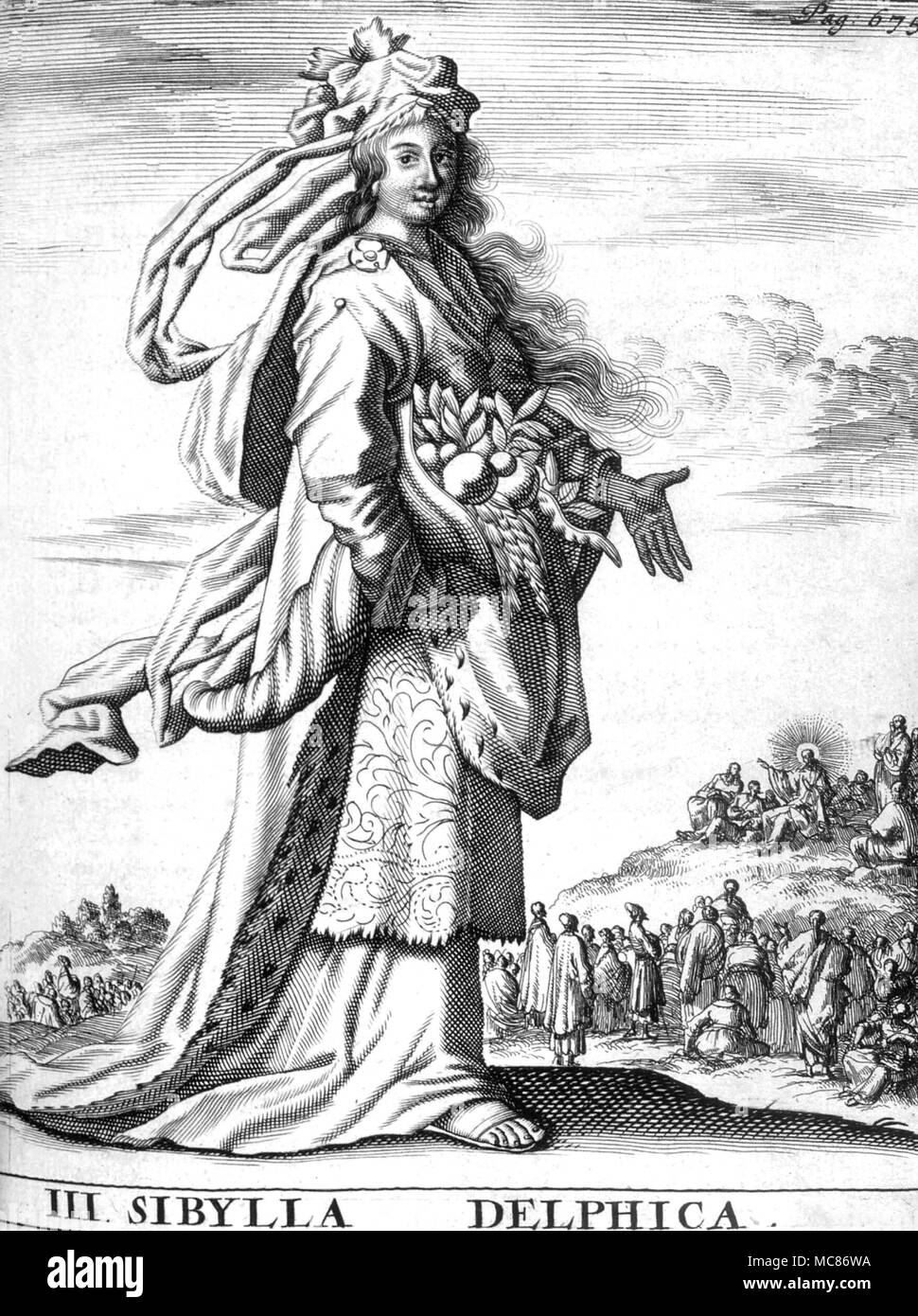 PREDICTIONS AND PROPHECY The sibyl of Delphi, from the 1685 Amsterdeam edition of 'Spiegel der Aibyllen' Stock Photo