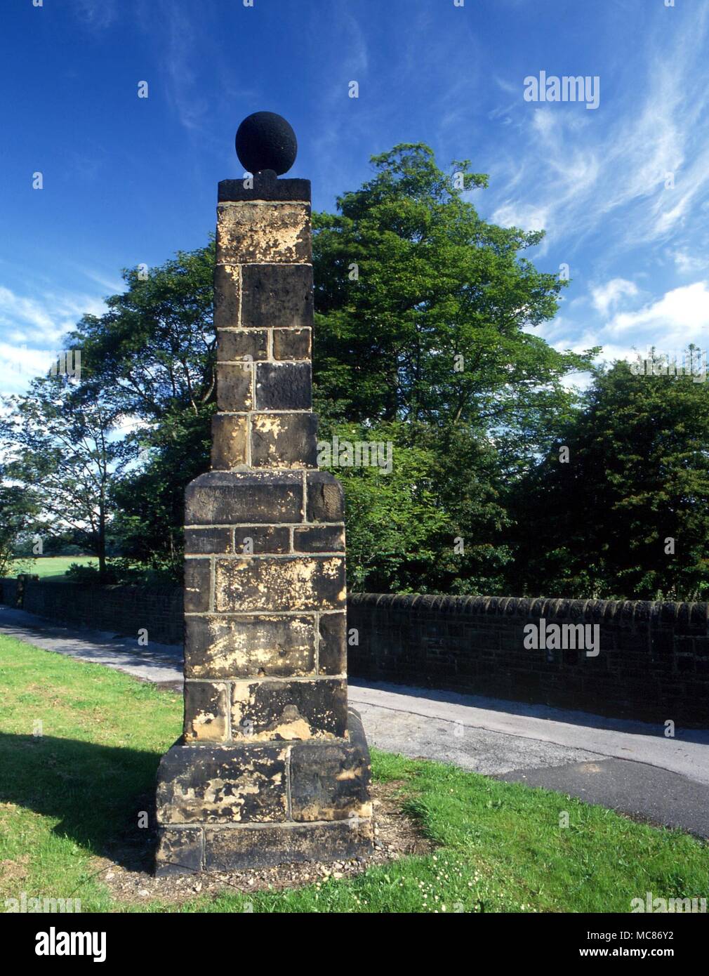 BRITISH MYTHOLOGY The 'dumb steeple' near Brighouse - probably a corruption of 'domed steeple'. Its purpose is no longer known, but in the 18th century it was used as a meeting point for the Ludites and other revolutionaries Stock Photo
