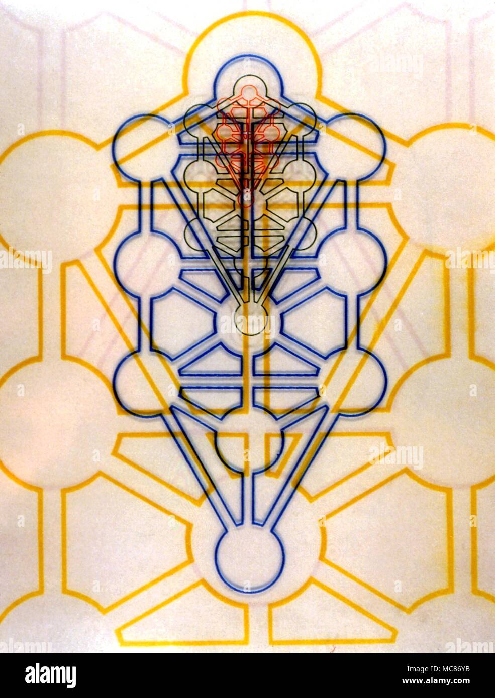 CABBALA Sephirothic Tree, or Tree of Life, visualised in several interacting dimensions, as the texts of the Cabbalistic literature require Stock Photo