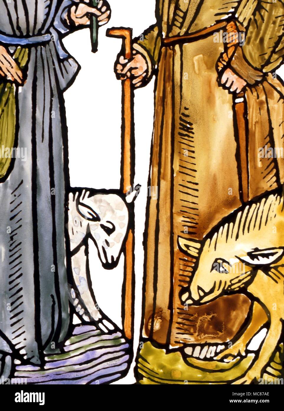 The Pig, which in mediaeval times was a symbol of the Earth element, and of the Melancholic temperament. Detail from a 15th century woodcut from a 'Shepherd's Calendar' Stock Photo