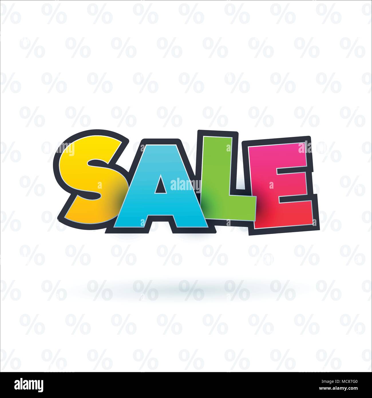 Promo Sales Lettering Sale banner template design. Special offer, colourful letters for ...