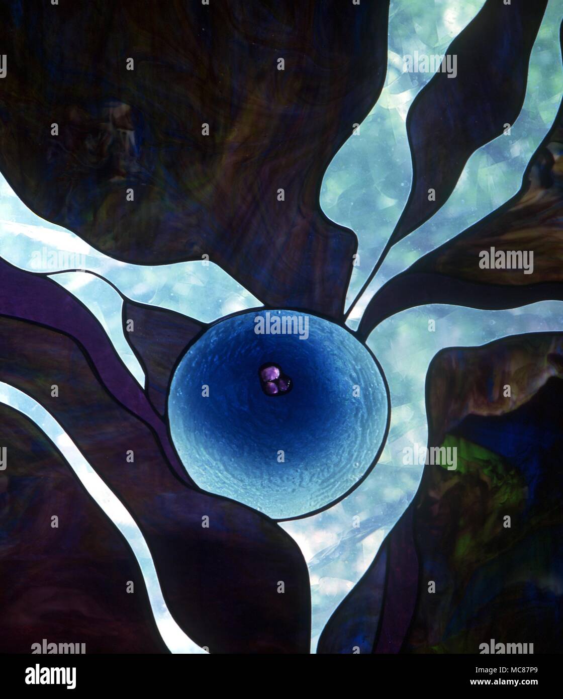 Crystals Dark Moon Stained glass by Dina of Westfield Quebec in centre