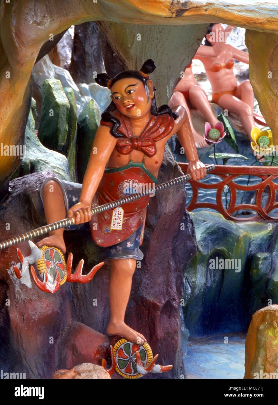 Chinese Mythology Incidents from the Chinese tale of The Journey to the West. From the life size statuary groups in Haw Par Villa Singapore Stock Photo