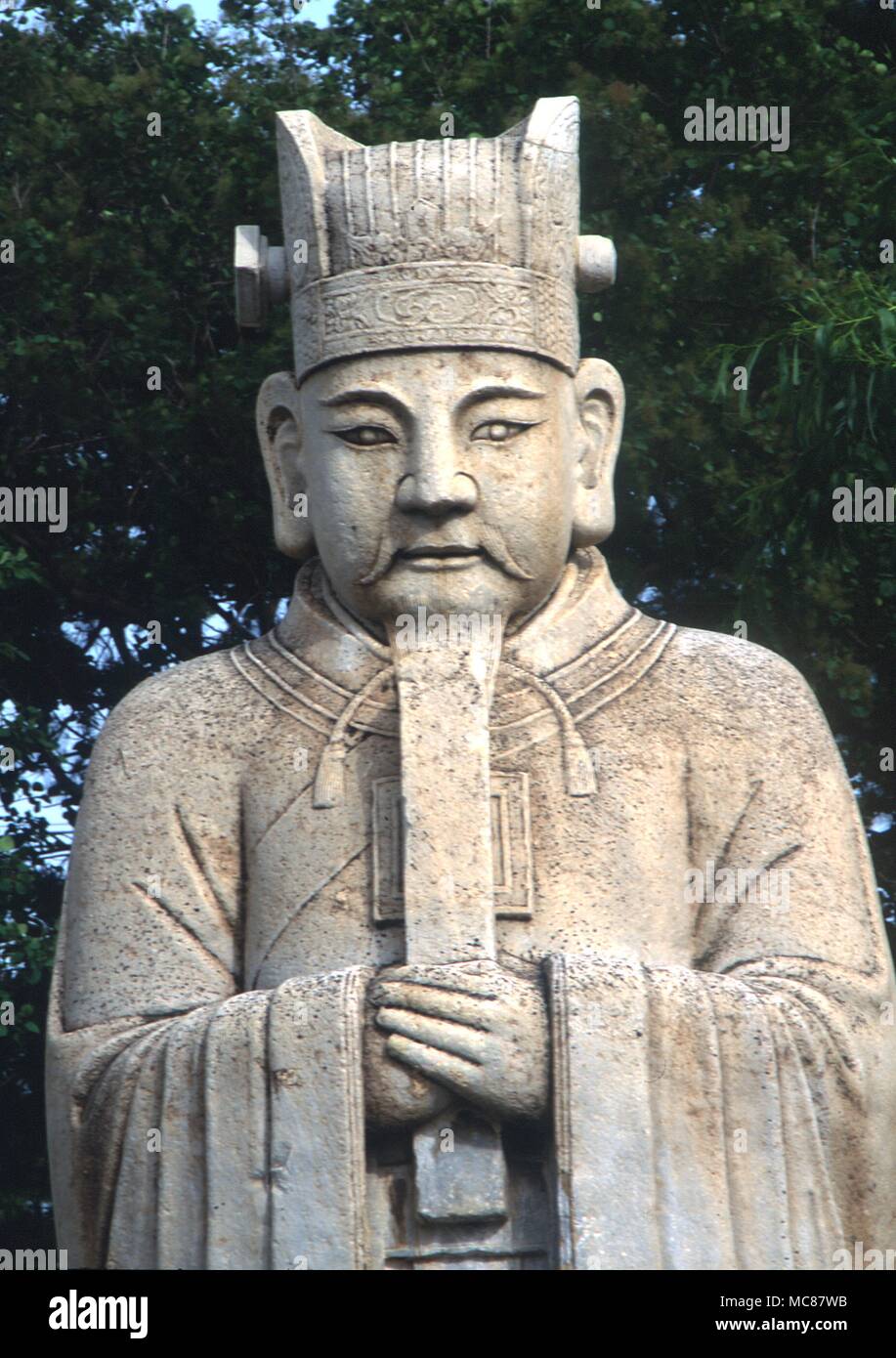Chinese Mythology Mandarin One of the great marble mandarins flanking ...