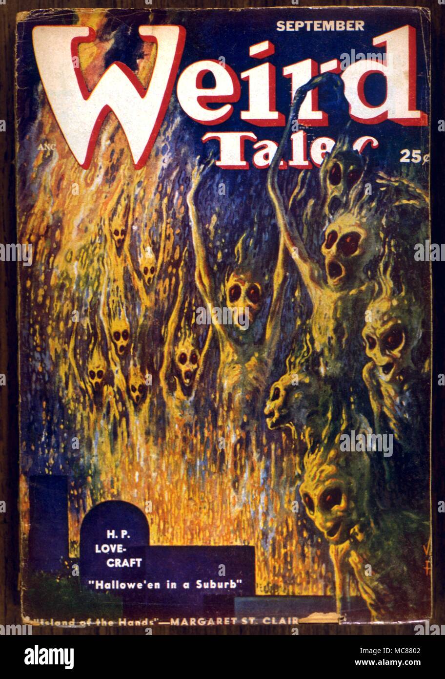 Demons Host of demons on 'Wierd Tales' jacket. September 1952 Artwork by Virgil Finlay Stock Photo