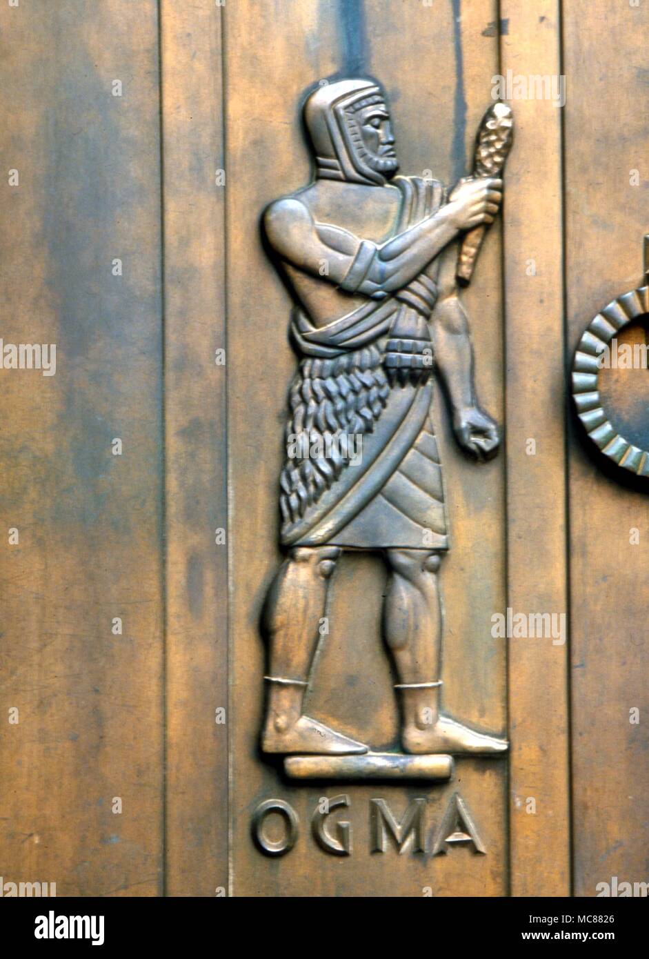 Celtic Mythology - Ogma the celtic chiefinventor of Ogham alphabet Stock Photo