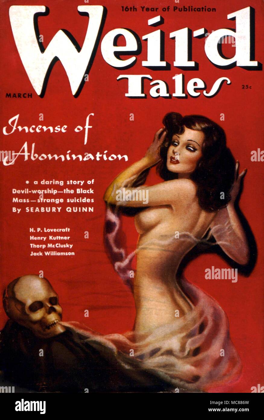 INCENSE 'Incense of Abomination' - artwork for the magazine Weird Tales Science Fiction and Horror Magazines Stock Photo