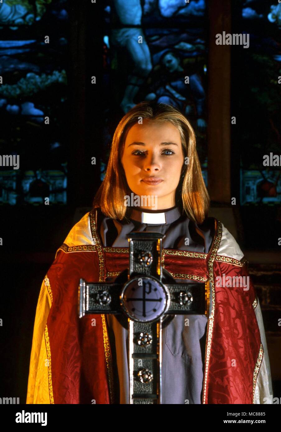CHRISTIAN Woman priest. Priestess of the Anglican church Stock Photo
