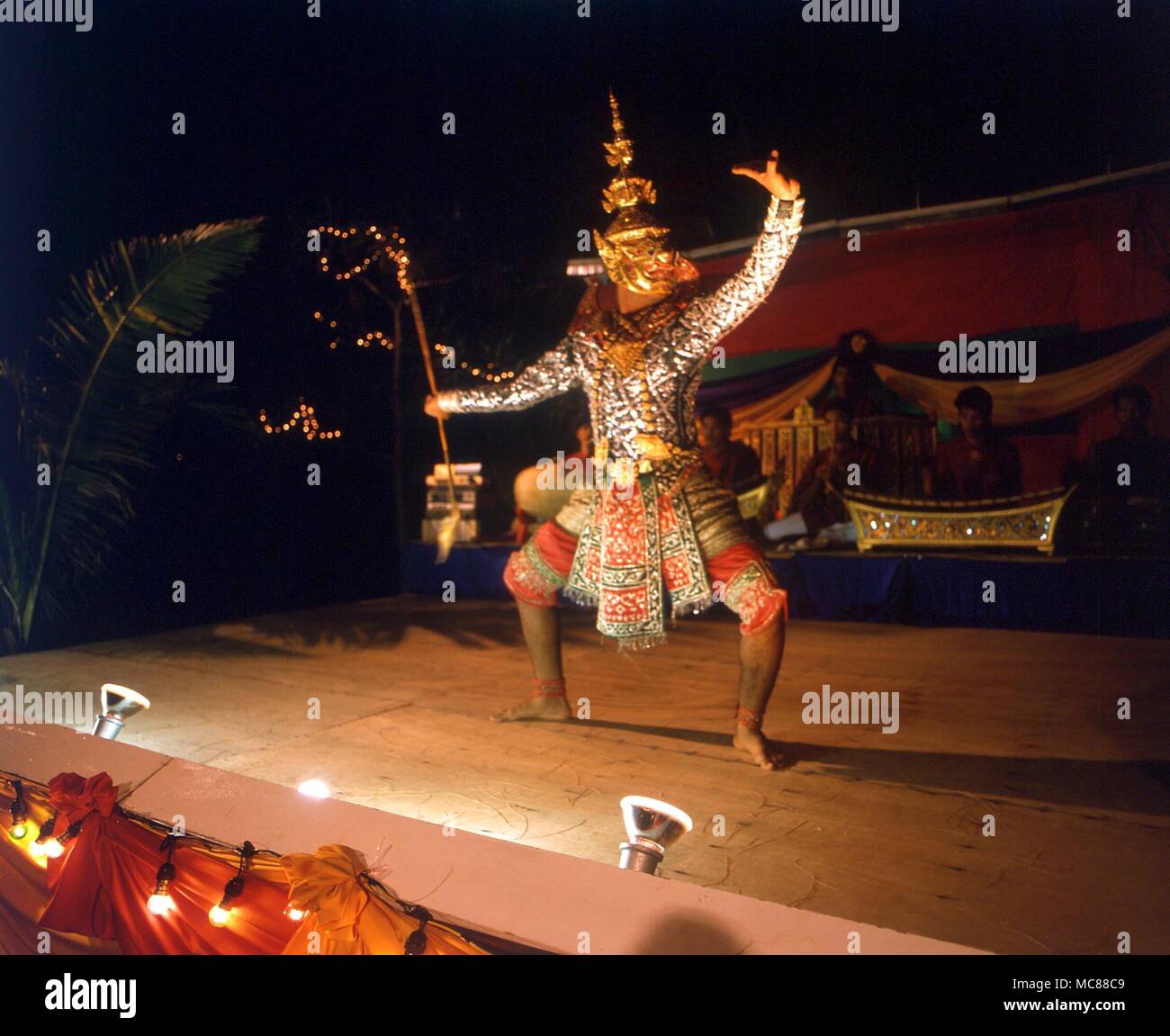 Dance of the Ramayana during a festival in Bangkok Stock Photo