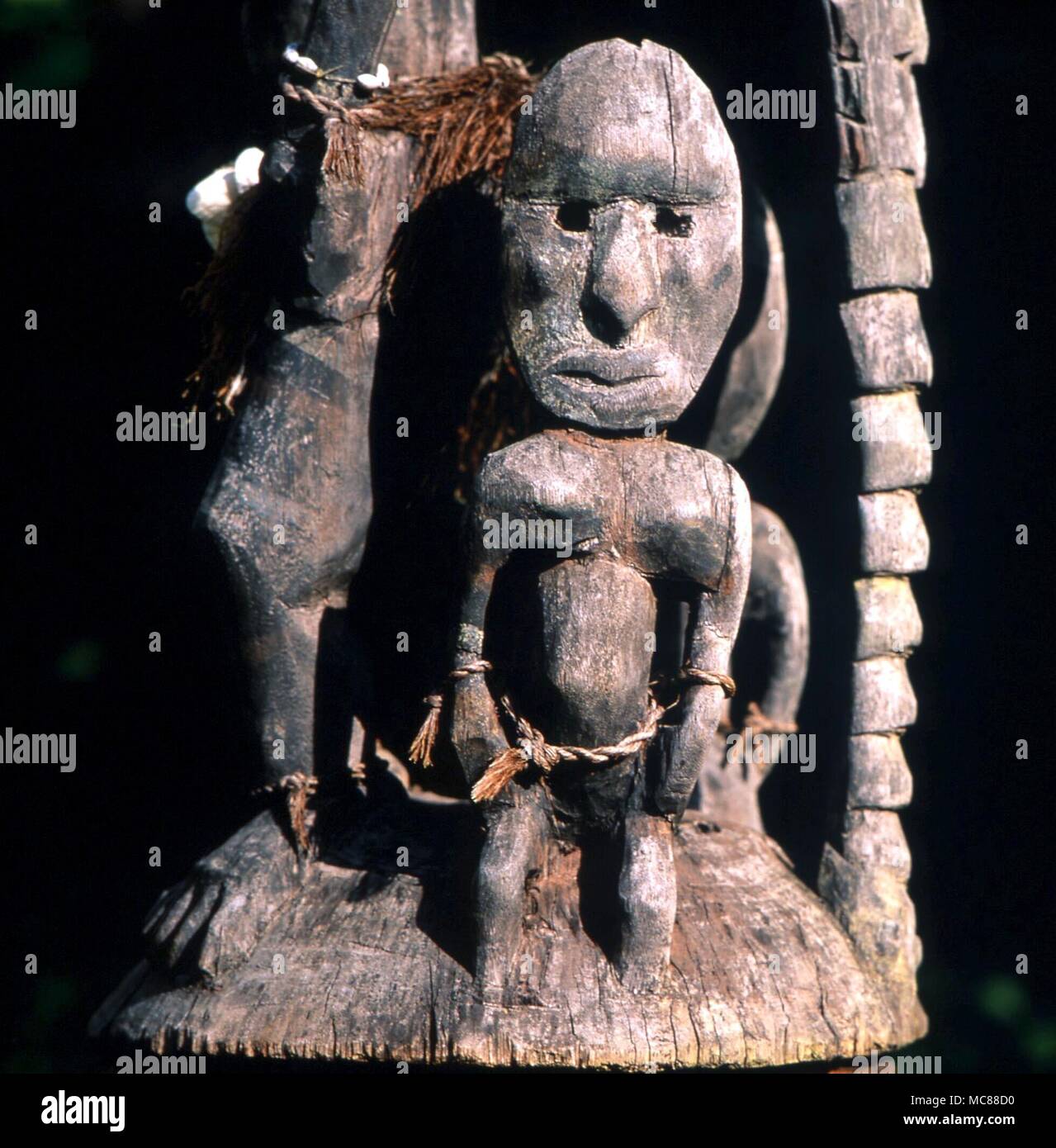 POLYNESIAN MYTHOLOGY Detail of Polynesian statue in private collection ...