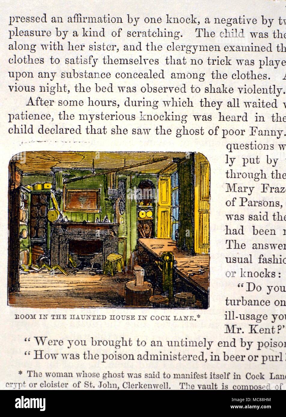 The interior of the huanted room in the 'Scratching Fanny' (combined poltergeist and haunting phenomena) case of 1760 onwards. From Chas. Mackay's 'Memoires of Extraordinary Popular Delusions...' Stock Photo