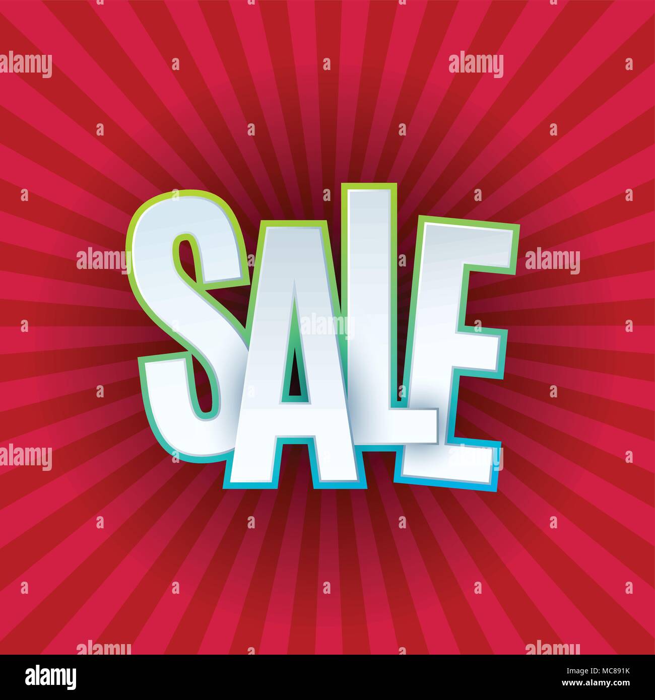 Promo Sales Lettering Sale banner template design. Special offer, colourful letters for ...