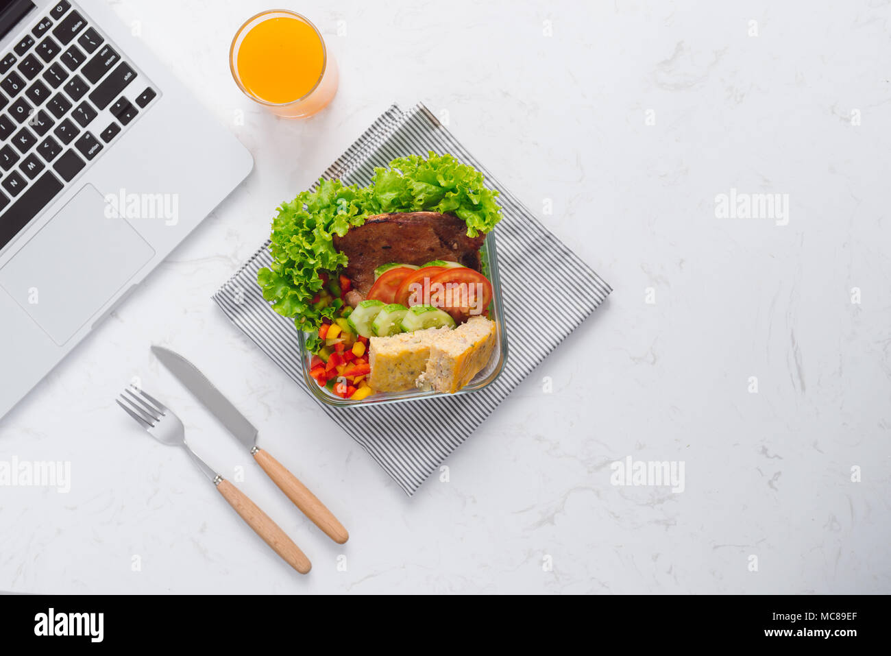 Food in the office. Healthy lunch for work Stock Photo - Alamy