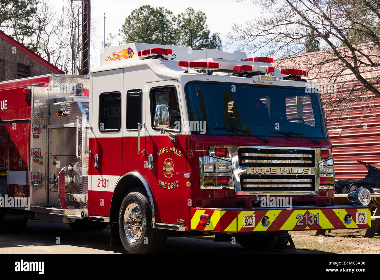 Hope Mills Fire Department Truck Aparatus in a state of readiness for