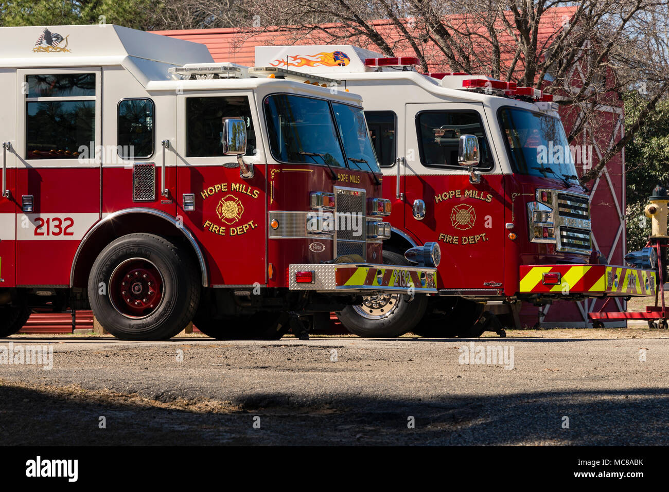 Hope Mills Fire Department Truck Aparatus in a state of readiness for