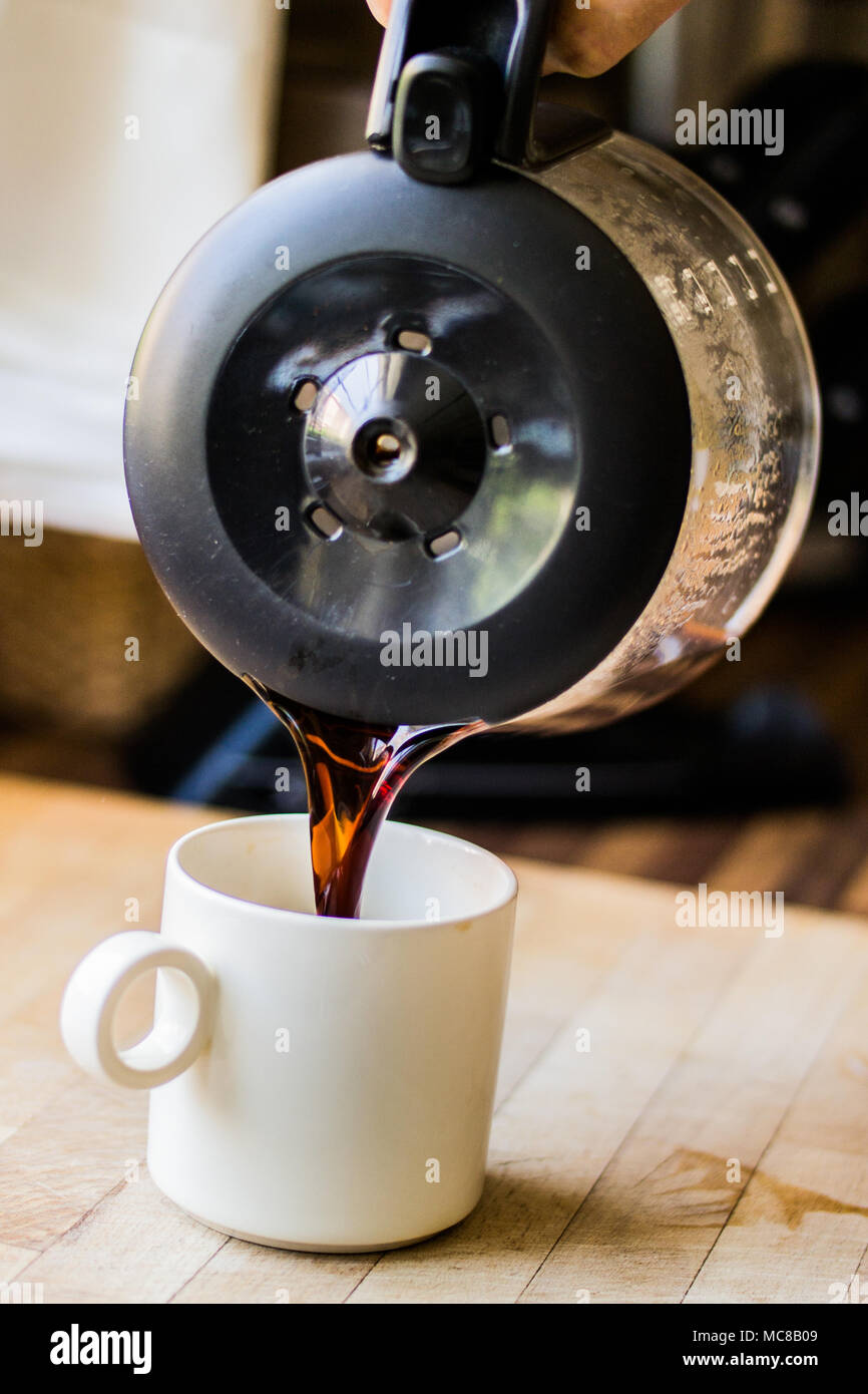 Pouring Filter / Filtered Coffee to Cup Stock Photo Alamy