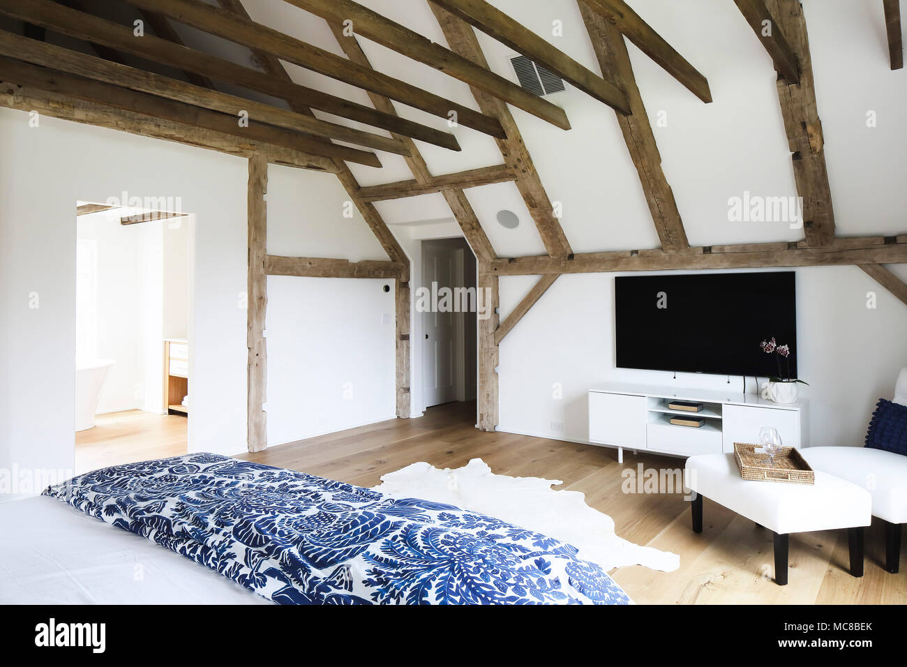 Bedroom With Sloped Ceiling Private Residence Westport United