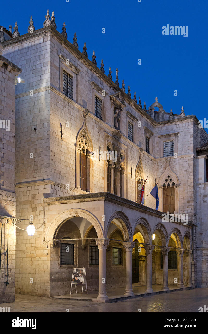 Sponza Palace, Luža Square, old town, Dubrovnik, Croatia Stock Photo