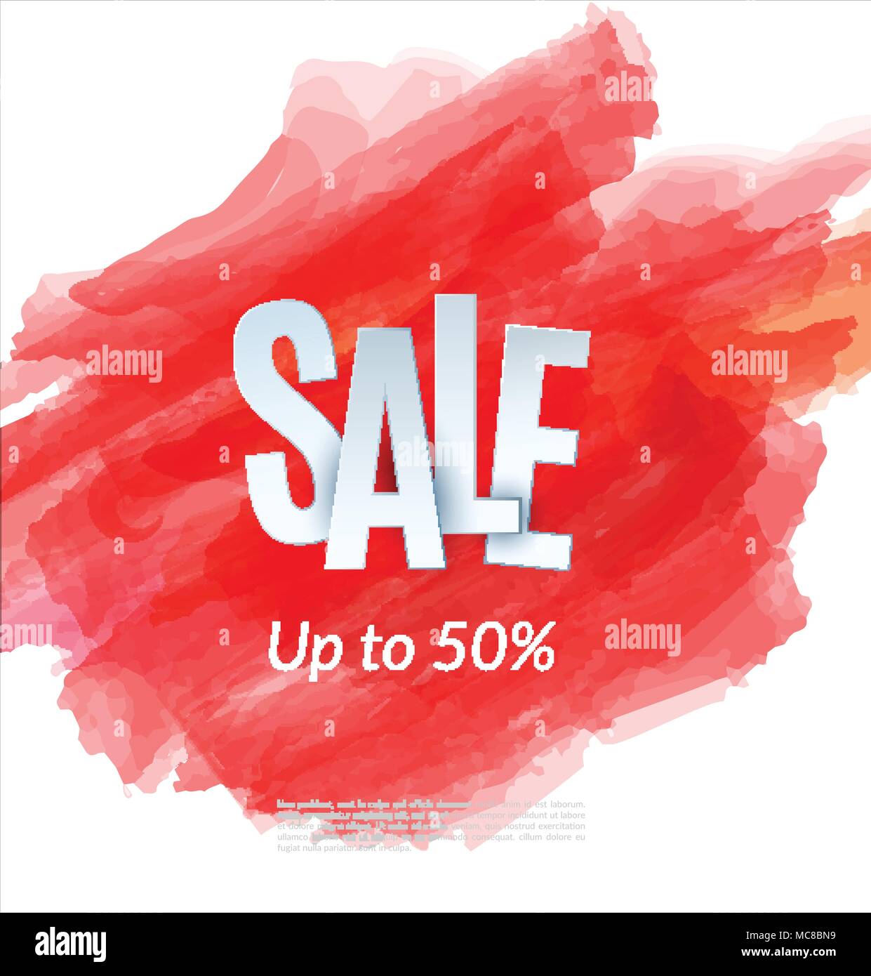 Sale Artistic Banner Template Design On Red Sketch Background
